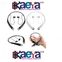 OkaeYa BASS Sports In ear Neckband Bluetooth Headset (black and white)