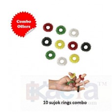 OkaeYa Combo Pack of 10 Item Sujok Rings Assorted Color