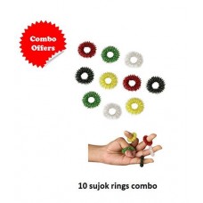 OkaeYa Combo Pack of 10 Item Sujok Rings Assorted Color