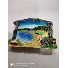 OkaeYa Modern Art Polyresin Village Scenery (Multicolour)