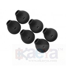 OkaeYa.com 6 Pcs (3 Pair) S6 Black Earbuds Anti-Slip Silicone Ear Tips in The Ear Headphone Cushion (Pack of 6, Black)