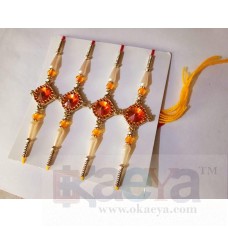 OkaeYa.com Beautiful orange Stone Rakhi for Brothers (1 Pcs)