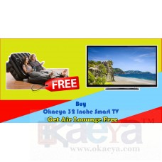 OkaeYa.com 32 Inch Smart LED TV + Free Air Lounge + Air Pump + Cashback up to Rs. 1200