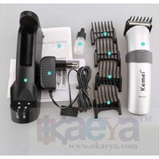 OkaeYa KM-699 Professional Rechargeable Hair Clipper K-54 Runtime: 60 min Trimmer for Men (Silver)