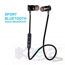 OkaeYa Metal Magnet Wireless Bluetooth Headset for iPhone Samsung (Black)