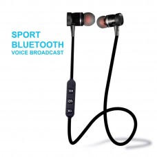 OkaeYa Metal Magnet Wireless Bluetooth Headset for iPhone Samsung (Black)