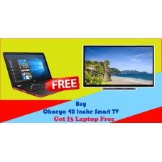 OkaeYa Sunday 4Pm Offer - 40 inches (100 cm) Full HD Smart LED TV (2 Years Warranty) + Free i3 laptop + Cashback Up to Rs. 2000 Dhamaka Offer