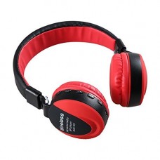 OkaeYa MS-771A Full Sound Bluetooth Headphones with FM and Micro SD (Red and Black)