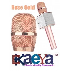 OkaeYa-Q9 Micgeek Wireless Karaoke Mic KTV Player Condenser with Bluetooth Speaker for iPhone, Android -ROSE GOLD