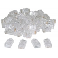 OkaeYa BRANDED Professional Quality RJ45 Module Plugs pack of 100 pcs, RJ 45 STEEL Shielded CAT5 Plug RJ-45 Network Lan Crimp Connector 