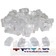 OkaeYa BRANDED Professional Quality RJ45 Module Plugs pack of 100 pcs, RJ 45 STEEL Shielded CAT5 Plug RJ-45 Network Lan Crimp Connector 