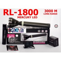 OkaeYa RL-1800 Mercury Led Rechargeable Industrial Security Purpose Metal Torch 