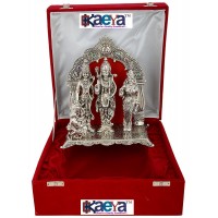 OkaeYa Silver Ram Darbar Hanuman Sita Laxman Statue Idol With Velvet Box 