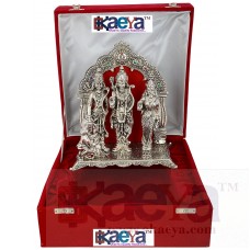 OkaeYa Silver Ram Darbar Hanuman Sita Laxman Statue Idol With Velvet Box 