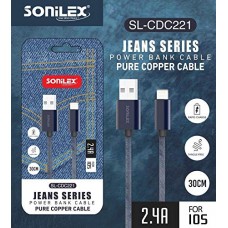 OkaeYa Sonilex SL-CDC221 Jeans Series Pure Copper Cable for iOS