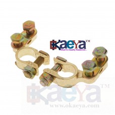 OkaeYa 2Pcs Replacement Universal Car Battery Terminal Clamp Clips Connector Gold