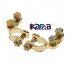 OkaeYa 2Pcs Replacement Universal Car Battery Terminal Clamp Clips Connector Gold