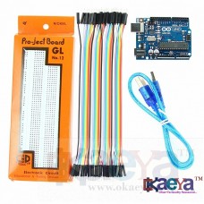 OKaeYa Arduino Uno + Breadboard + 40 Pcs Male to Male Jumper Wires + usb cable