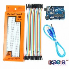 OKaeYa Arduino Uno + Breadboard + 40 Pcs Male to Male Jumper Wires + usb cable