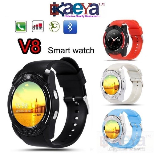 OkaeYa- V8 Bluetooth Smartwatch With Sim & TF Card Support With Apps Like  Facebook And WhatsApp