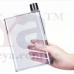 OkaeYa Flat Plastic A5 Memo Notebook Water Bottle, 420 ml, Clear