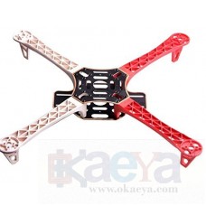 OkaeYa 3 4-Axis Strong Frame Smooth KK/MK/MWC Quadcopter Kit, White and Red