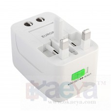 OkaeYa Worldwide AC Power Plug Surge Protector All in One AU UK US EU Adapter Adaptor, White