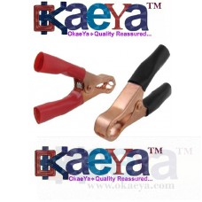 OkaeYa 2pcs 80mm Long Alligator Clips Battery Test Clamps 30A Black Red for Car