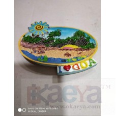 OkaeYa Modern Art Polyresin Village Goa Beach (Multicolour)