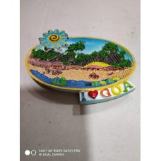 OkaeYa Modern Art Polyresin Village Goa Beach (Multicolour)