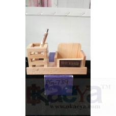 OkaeYa Multi-Functional Wooden Desk Organiser, Pen Stand/Pencil Stand, Stationery Stand for Office and Students Use