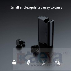 OkaeYa Bluetooth V4.2 Earphones with Deep Bass Stereo Sound, Charging Box and Hands-Free mic (Volcano Black)