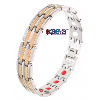 OkaeYa Bio Magnetic Gold Stainless Steel Funky Design Fashion Bracelet