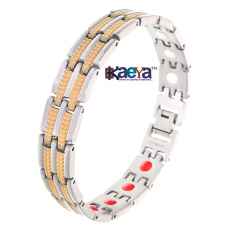 OkaeYa Bio Magnetic Gold Stainless Steel Funky Design Fashion Bracelet