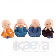 OKaeYa Colorful 4 Monks Buddha Figurines
