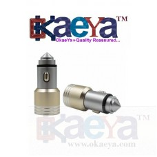 OkaeYa Car Charger, Stainless Steel with 5V/2.4A Double Smart USB Port 