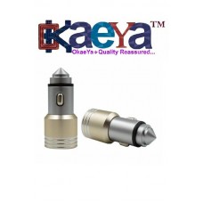 OkaeYa Car Charger, Stainless Steel with 5V/2.4A Double Smart USB Port 