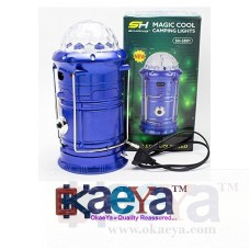 OkaeYa 6 LED Solar Power Emergency Light Bulb (Lantern) - Travel Camping / Hiking Lantern - With 1 Watt LED FlashLIght and 3 LED Disco Bulb - Assorted Colours 5802