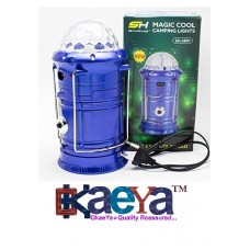 OkaeYa 6 LED Solar Power Emergency Light Bulb (Lantern) - Travel Camping / Hiking Lantern - With 1 Watt LED FlashLIght and 3 LED Disco Bulb - Assorted Colours 5802