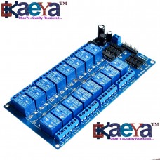 OkaeYa 12V 16 Channel Relay Module with Light Coupling LM2576 Power Supply