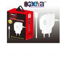OkaeYa INT-57FC Usb Charger With Dual Usb Charging Ports (White) Fast Charger