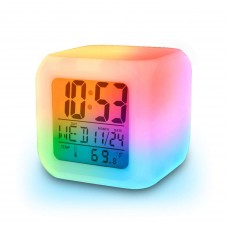 OKaeYa Mini 7 Colors Change Digital Alarm Clock Snooze Led Light Clock Talking Electronic Table Watch