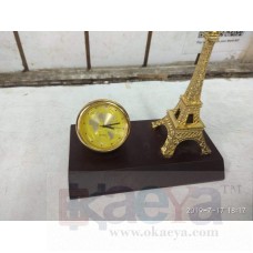 OkaeYa Eiffel Tower with Round Shape Clock