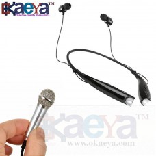 OkaeYa Portable Wired 3.5mm Mini Handheld Microphone Stereo Mic & HBS 730 Wireless Bluetooth Headset Stereo Earphone 