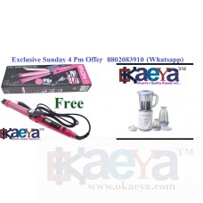 OkaeYa Sunday 4Pm Offer - Fruit juicer + Nova 2 in 1 Hair Curler & Straightner + Cashback Up to Rs. 800 Dhamaka Offer