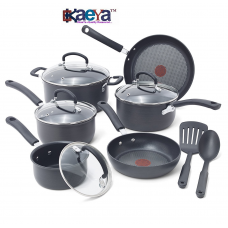 OkaeYa Nonstick Expert Interior Thermo-Spot Heat Indicator Cookware Set, 12-Piece, 