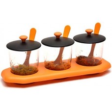 OkaeYa 3 in 1 Multipurpose Dining Achar Jars & Stand, Container