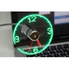 OkaeYa USB LED Clock Fan Cool Gadget