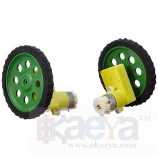 OkaeYa BO Motor 100 RPM 2 Pieces + BO Wheel 2 Pieces + BO Motor Clamp with Screws 2 Pieces