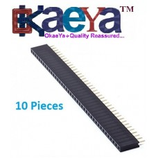 OkaeYa 10Pcs (40x1) Pin Single Row Straight Female Pin Header Connector Strip